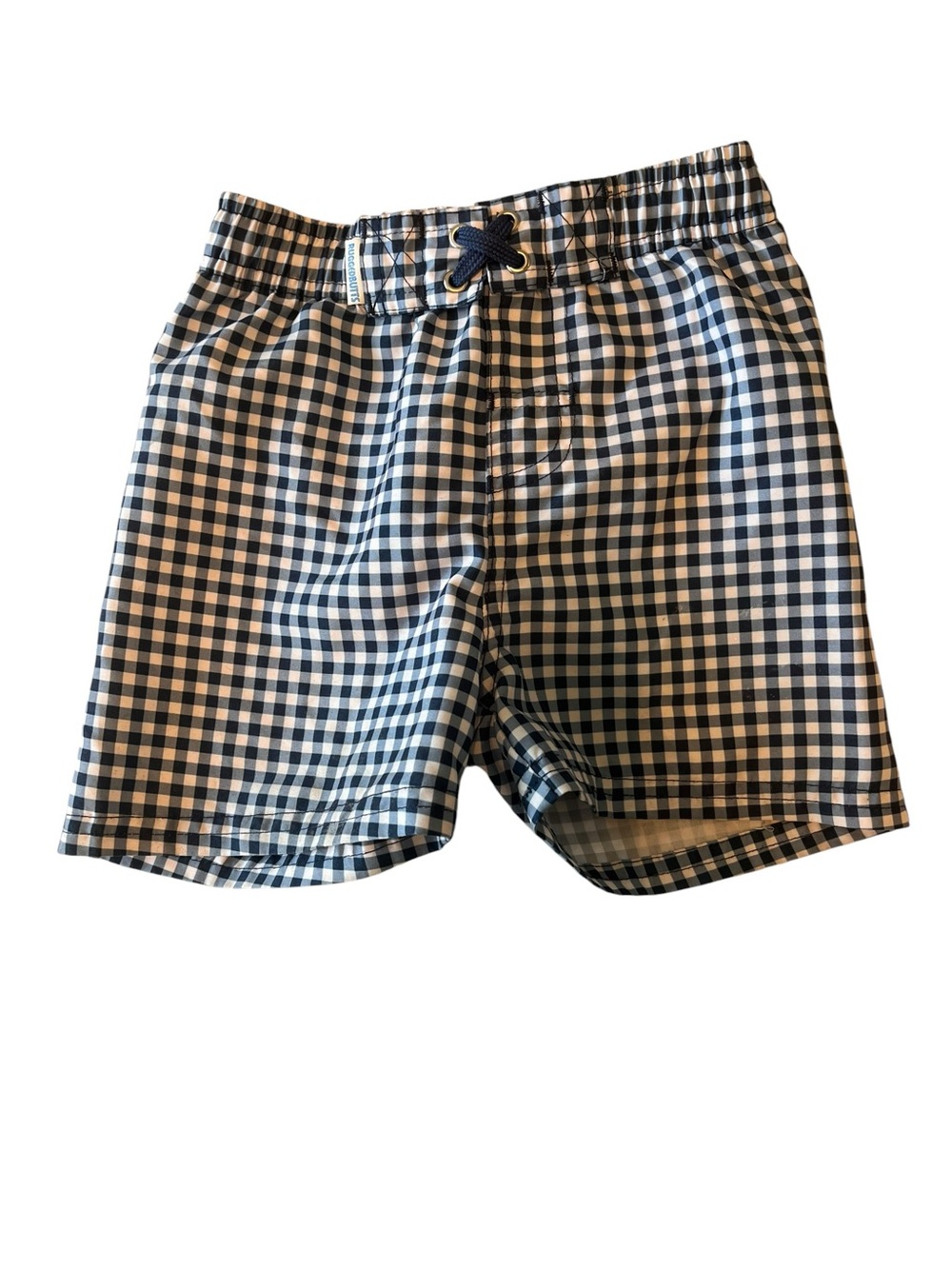 Rugged Butts Boys 2T Navy Gingham Swim Trunks Plaid Board Shorts